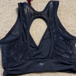 Adore Me Black Lace Racerback Sports Bra